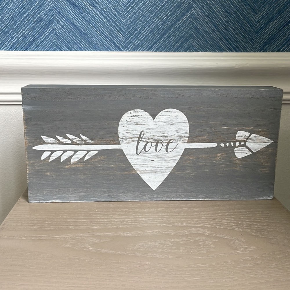 Grey Wooden Love Sign